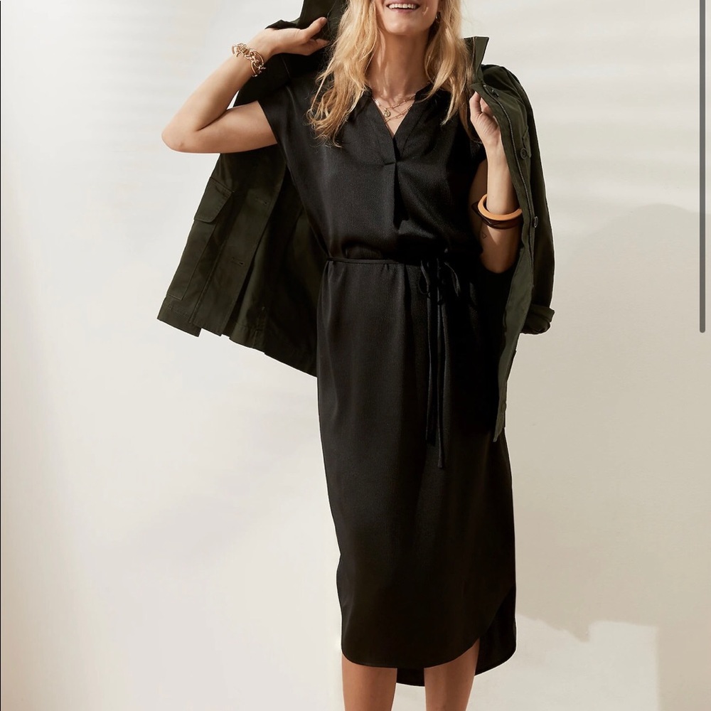 Banana republic Midi Black Dress -size XL petite